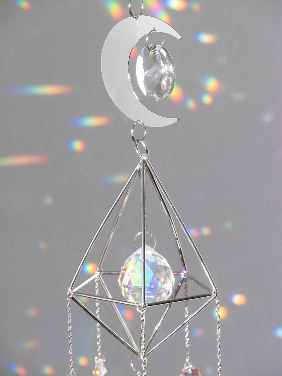 Suncatcher met kristallen en maan