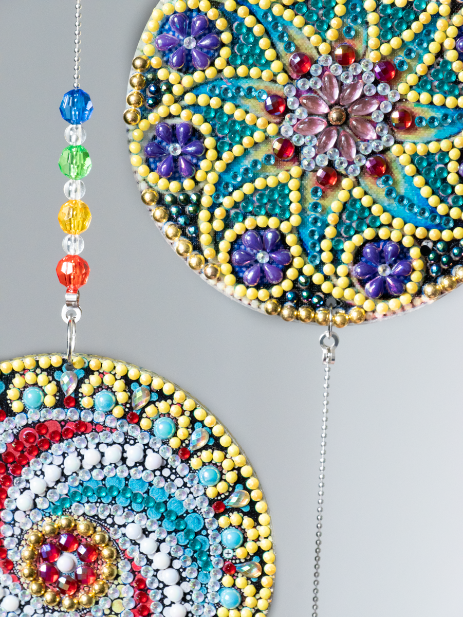 Diamond painting mandala's raamhangers met kristallen