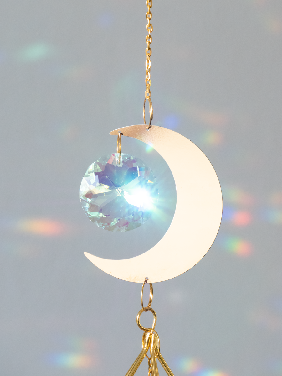 Suncatcher kristal lichtreflectie met maan
