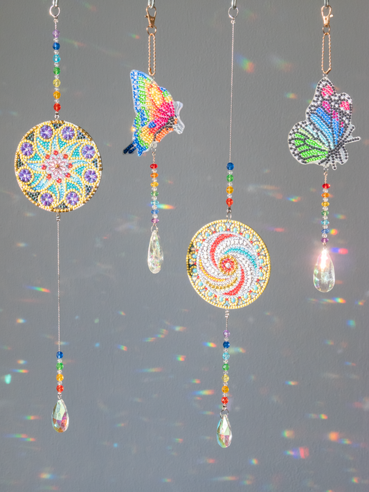 Diy diamond painting zonnevangers maken raamhangers met kristal