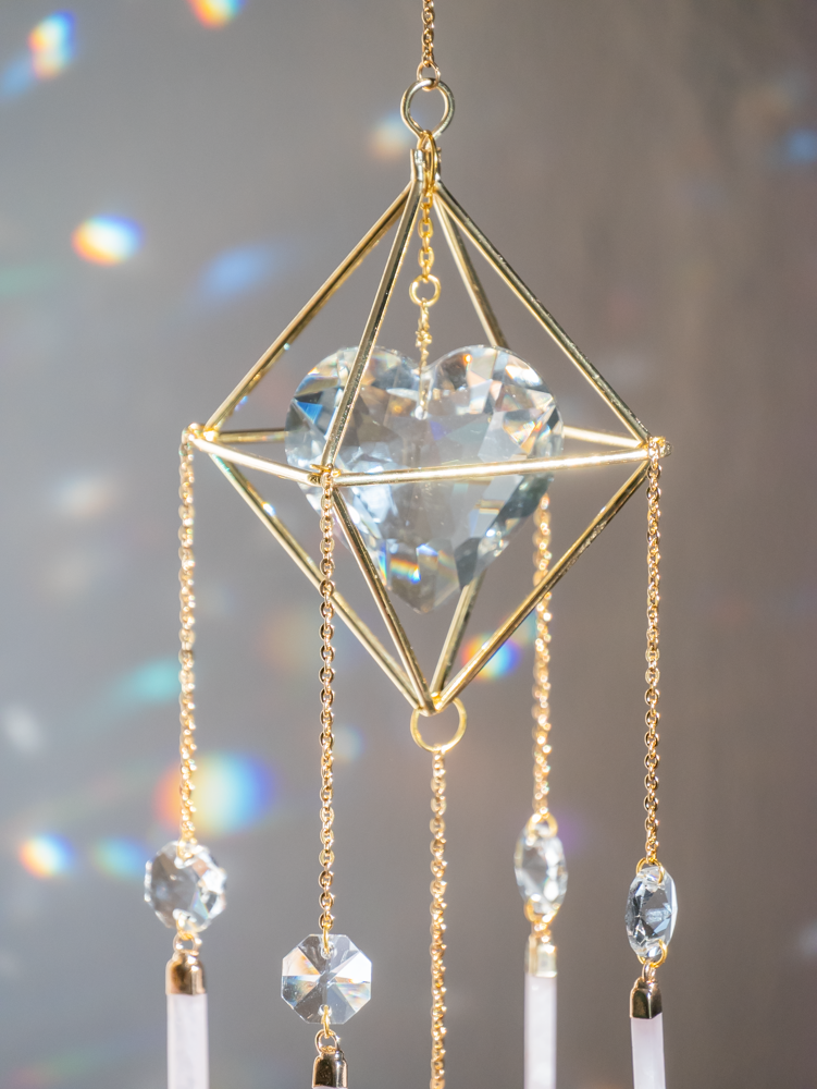 Kristallen hart suncatcher