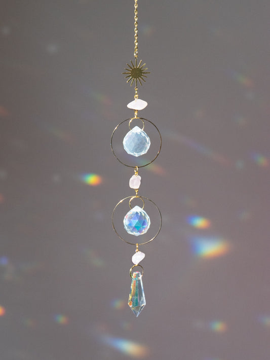 Rozekwarts zonnevanger voor kinderkamer of origineel kraamkado voor pas geboren meisje