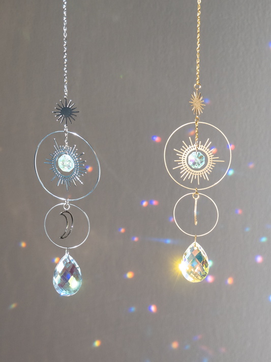 Raamhangers Maan en zon goud en zilver