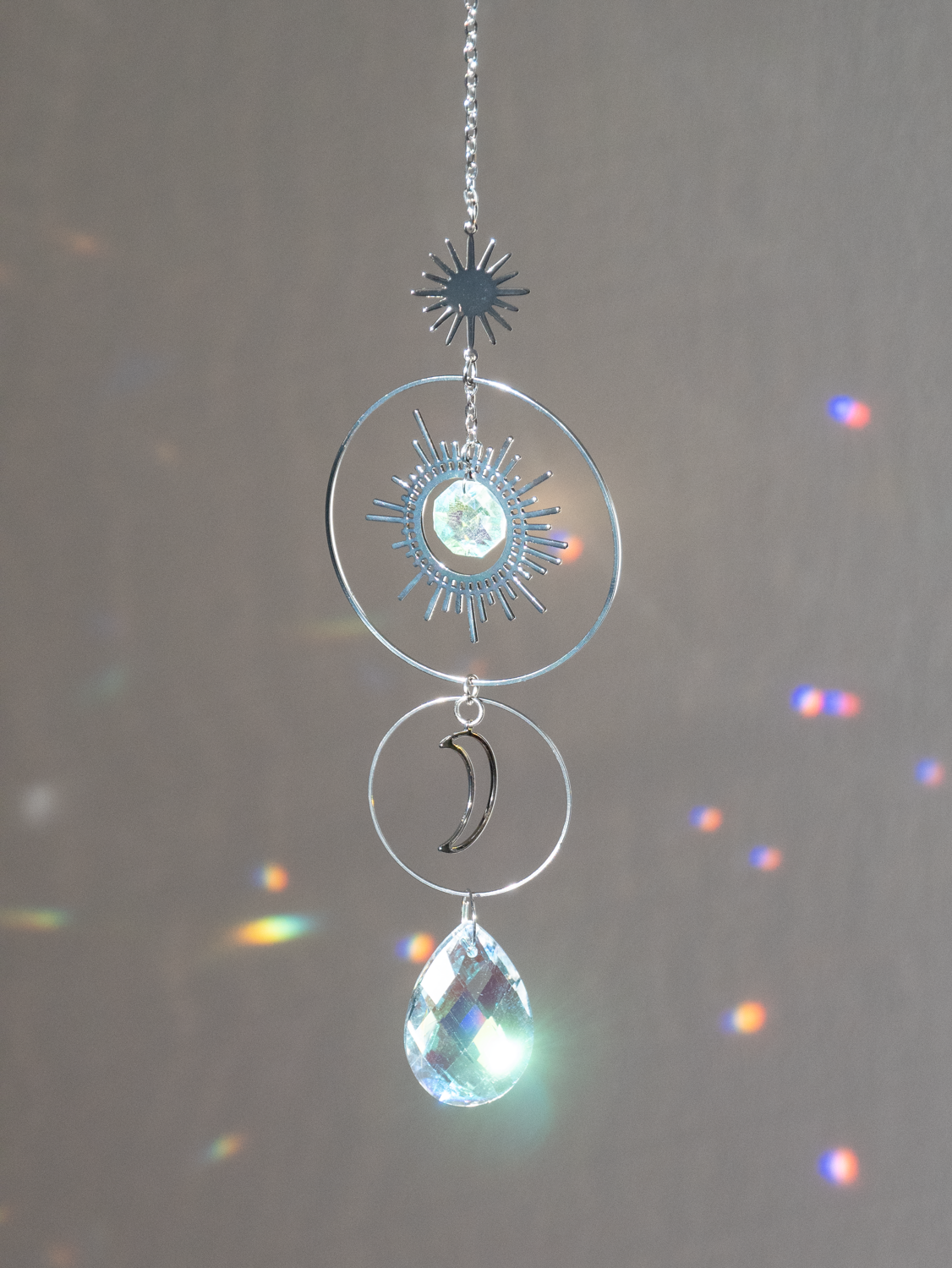 Raamhanger zonnevanger zilver maan en zon