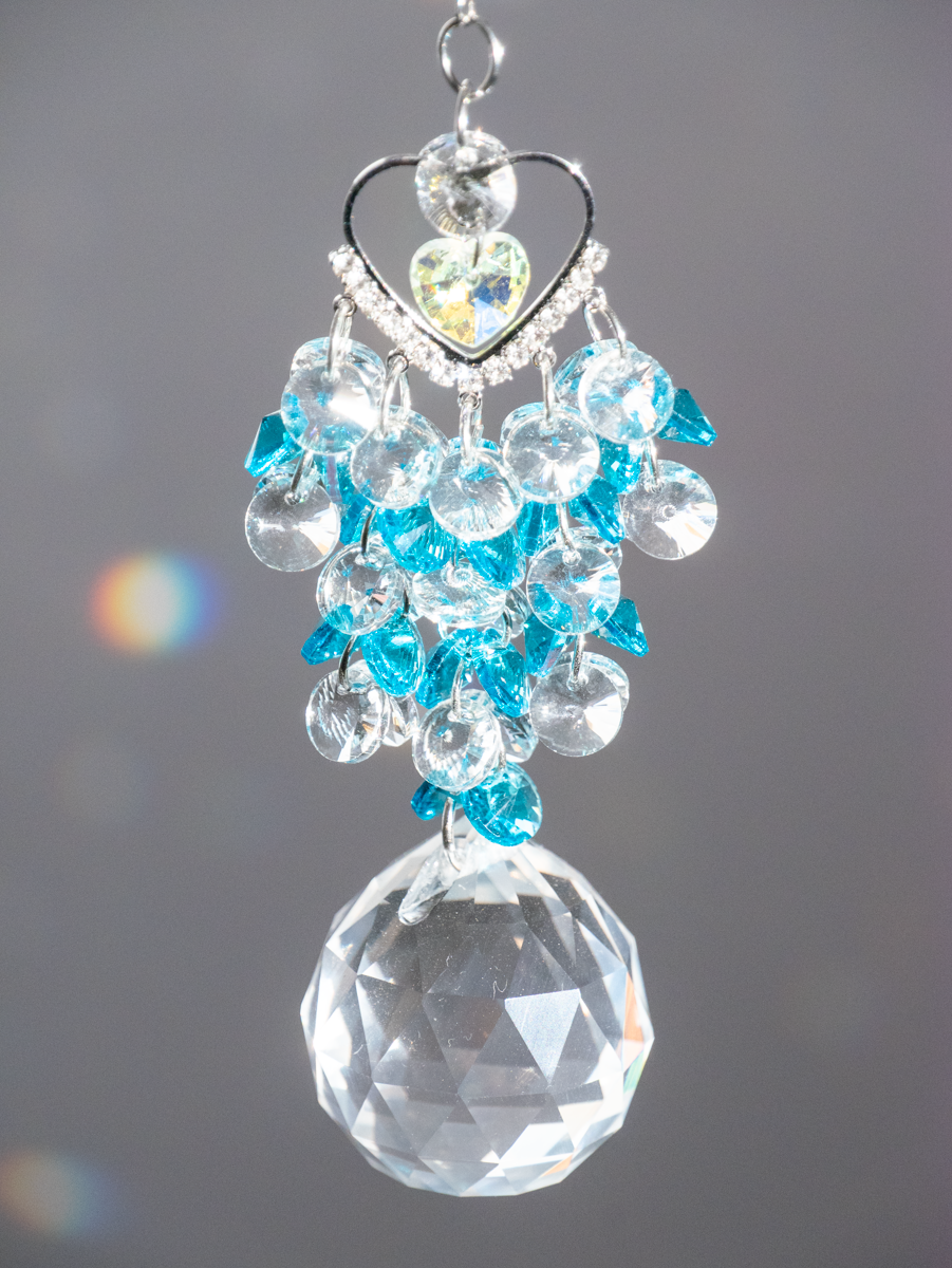 bijzonder Raamkristal met blauw feng shui