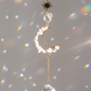 Maanhanger rozenkwarts met raamkristal